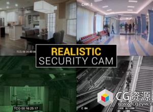 AE模板-逼真安全室内监控录像超市交通效果模板 Realistic Security Cam