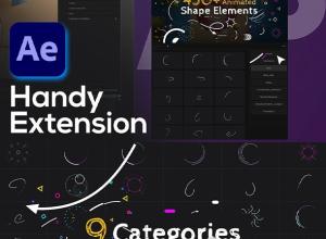 AE+PR脚本-450种MG图形线条箭头爆炸形状元素预设 Shape Elements Pack