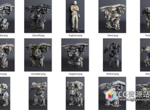 31组游戏机甲世纪3D模型 Hawken Game Characters Models Blender