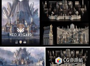 53个北欧奇幻风格建筑3D模型 Neo Asgard – 3D Kitbash Pack