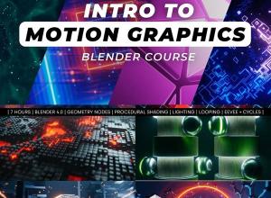Blender动态图形视觉特效几何节点着色材质灯光渲染教程+中英文字幕