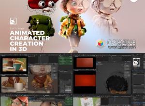 Blender卡通角色建模贴图材质绑定全流程动画视频教程+中文字幕