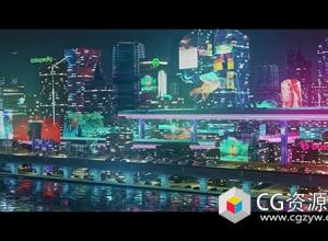 未来赛博朋克城市场景工程资产Blender预设 Futuristic City - EEVEE