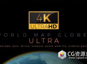 AE模板-世界地图地球仪HUD图形信息图表标题元素包 World Map Globes Ultra