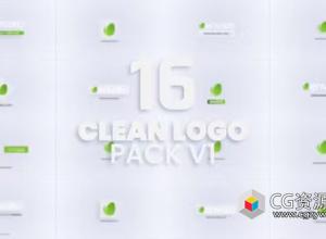 AE模板-16组简约干净logo展示包 Minimal Clean Logo Reveal Pack