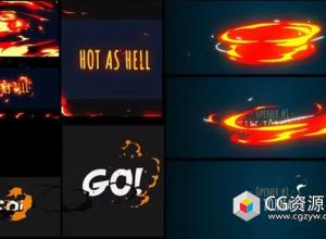 AE模板-彩色卡通火焰文字片头 Fire Logo Text Opener