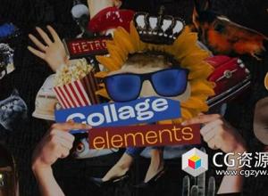 FCPX插件-40个创意复古定格动物物体食物贴纸动画预设