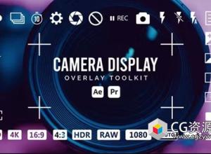 AE+PR模板-摄像机取景框叠加工具包动画 Camera Display Overlay Toolkit