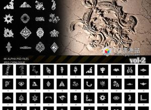 965组4K装饰艺术花纹图案高清Alpha纹理贴图PSD格式