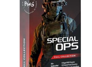 BMS特种部队人物角色动作绑定头盔衣服装备3D模型 SPECIAL OPS FBX/OBJ/UE格式