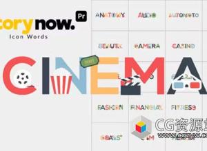 PR模板-40组MG图标弹性文字动画预设 Story Now  Icon Words