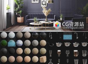 Blender 800+室内模型家具装饰装修物品资产预设插件 Interior Essentials