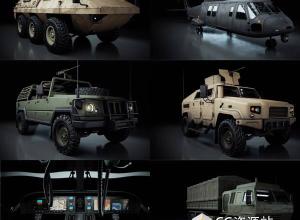 Blender战区运输车辆坦克装甲车直升机3D模型 Warzone Transport Vehicles