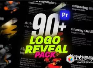PR模板-90个闪亮金色logo标志展示动画 Premium Logo Reveals Pack