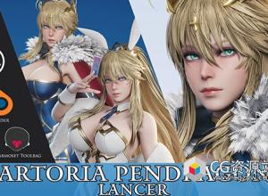Blender/UE5/Zbrush游戏女性人物角色3D模型 Artoria Pendragon Lancer - Game Ready