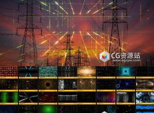 106组4K科技感网格线条特效合成视频素材 Grid Overlay FX BBV63