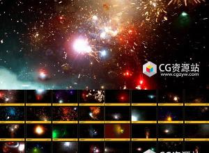 115组4K烟花火星粒子特效合成视频素材Fireworks BBV41
