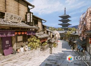 Unreal日本京都小巷街道建筑场景 Kyoto Alley UE4.27+