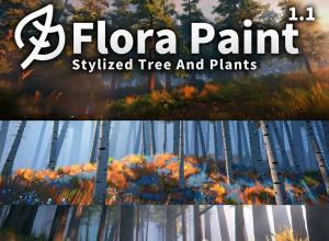 Blender 500+艺术卡通动漫风格化植物花草树木插件资产预设 Stylized Trees And Plants Tree Library