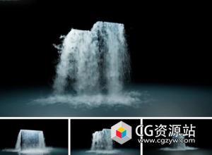 Unreal 10组三维瀑布效果VDB素材 Waterfall 3D VDB Pack UE5.3+
