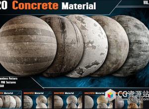 Substance 20种混凝土材质+4K PBR纹理 20 Concrete Material - Vol.04
