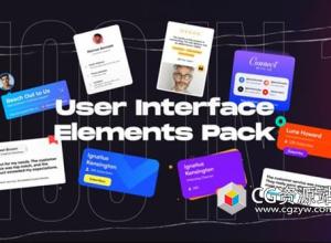 AE模板-100组文字标题用户界面元素包 100 User Interface Elements Pack