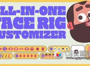 AE模板-卡通人物面部表情定制绑定动画 All-In-One Face Rig Customizer