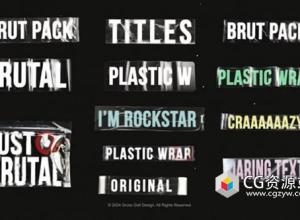 PR模板-12种独特时尚塑料胶带文字标题动画 Plastic Tape Titles