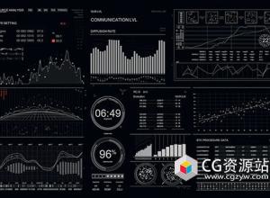 Blender科技感UI屏幕界面HUD图形动画插件 HUD & Ui Elements v1.15