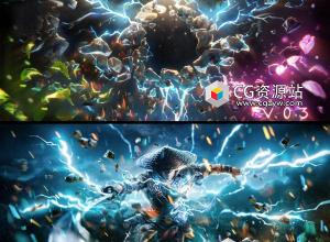 Blender火雪花瓣碎片气泡炫酷粒子爆炸特效资产预设 Omega Particle Fx V0.3+ 视频教程