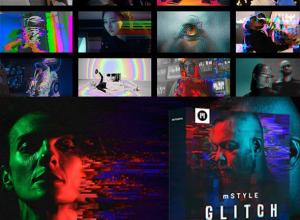 FCPX插件-30组数字失真信号损坏扭曲故障花屏效果转场预设 mStyle Glitch