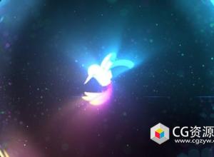 AE模板-炫彩发光粒子汇聚logo展示动画 Glow Particles Logo Reveal