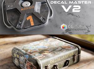 Blender自定义贴花装饰纹理细节融合插件+预设库 Decal Master V2.0.2 + 中文字幕教程