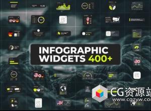 AE模板-玻璃质感信息图表小部件元素包 Infographics Pack – Glass Widgets