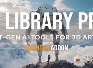Blender智能AI根据文字描述生成3D模型插件 Blender Ai Library Pro V1.2.0