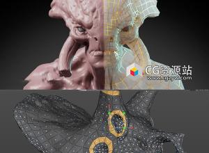 Topogun人物角色生物三维模型展UV烘焙拓扑全面教程+中英文字幕