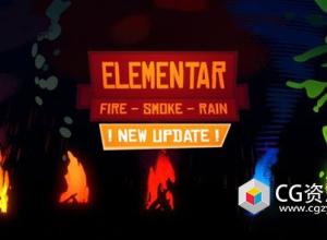 Blender火焰烟雾卡通着色器资产预设 Elementar Shader Pack V1.0