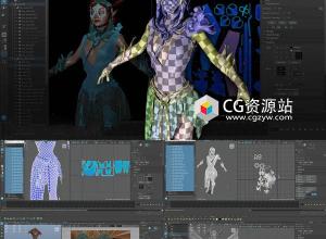 Maya+ZBrush模型展UV贴图纹理处理全面基础教程+中英文字幕