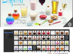 Blender 130种程序化液体材质资产预设 Sanctus Liquid Works – Procedural Materials And Assets