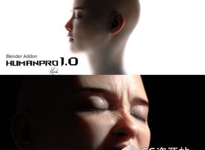 Blender真实人物皮肤着色器材质贴图皱纹插件 Humanpro 1.4