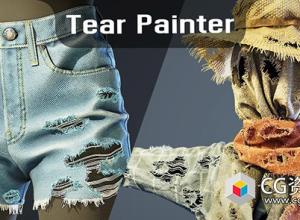 Blender牛仔衣服破洞生成器资产预设 Tear Painter V1.0 + 使用教程