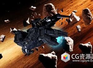 Blender/FBX太空背景视频贴图+小行星陨石3D模型 Space Textures + 3D Asteroid Models