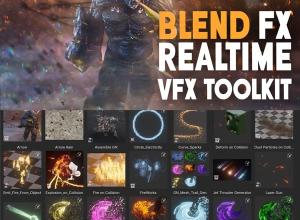 Blender能量拖尾火星粒子射击爆炸游戏特效资产预设 Blend Fx+中文字幕教程