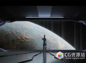 Blender制作逼真科幻飞船电影场景建模纹理动画教程+中英文字幕