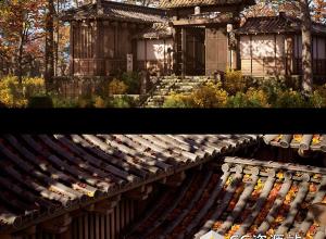 UE5+MAX+SP+ZBrush日式建筑游戏场景建模贴图材质灯光渲染全流程教程+中文字幕