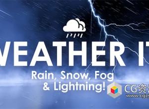 Blender天气效果打雷闪电下雨下雪大雾插件 Weather It! V1.0