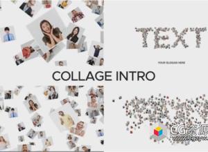 AE模板-照片拼贴汇集文字动画 Collage Intro