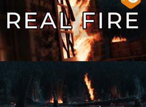 Blender真实火焰燃烧烟雾龙卷风VDB素材动态静态资产预设 Real Fire v1.0 PRO
