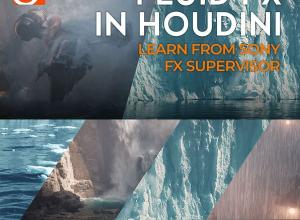 Rebelway Houdini真实复杂流体水花水流特效教程 Fluid FX+中英文字幕