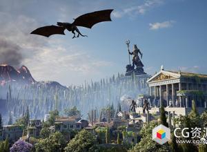 Unreal虚幻引擎希腊神话火山村庄3D资产 Mythical Volcano Village Megapack UE5.1-5.5